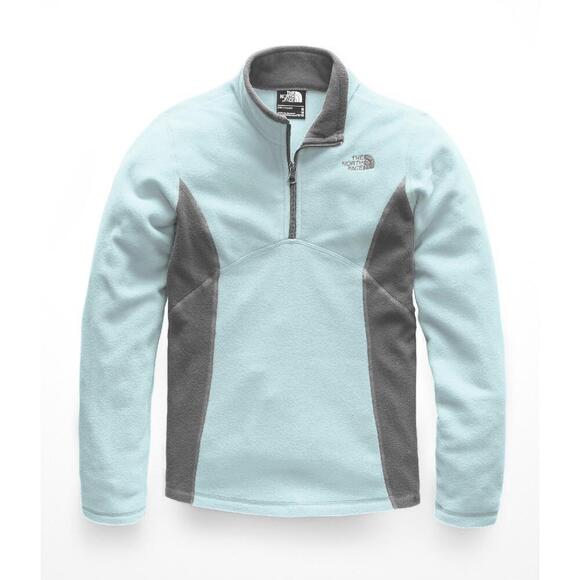 The North Face Girls Glacier Quarter Zip Fleece Sweater Jacket Blue Gray, Large - Picture 1 of 12